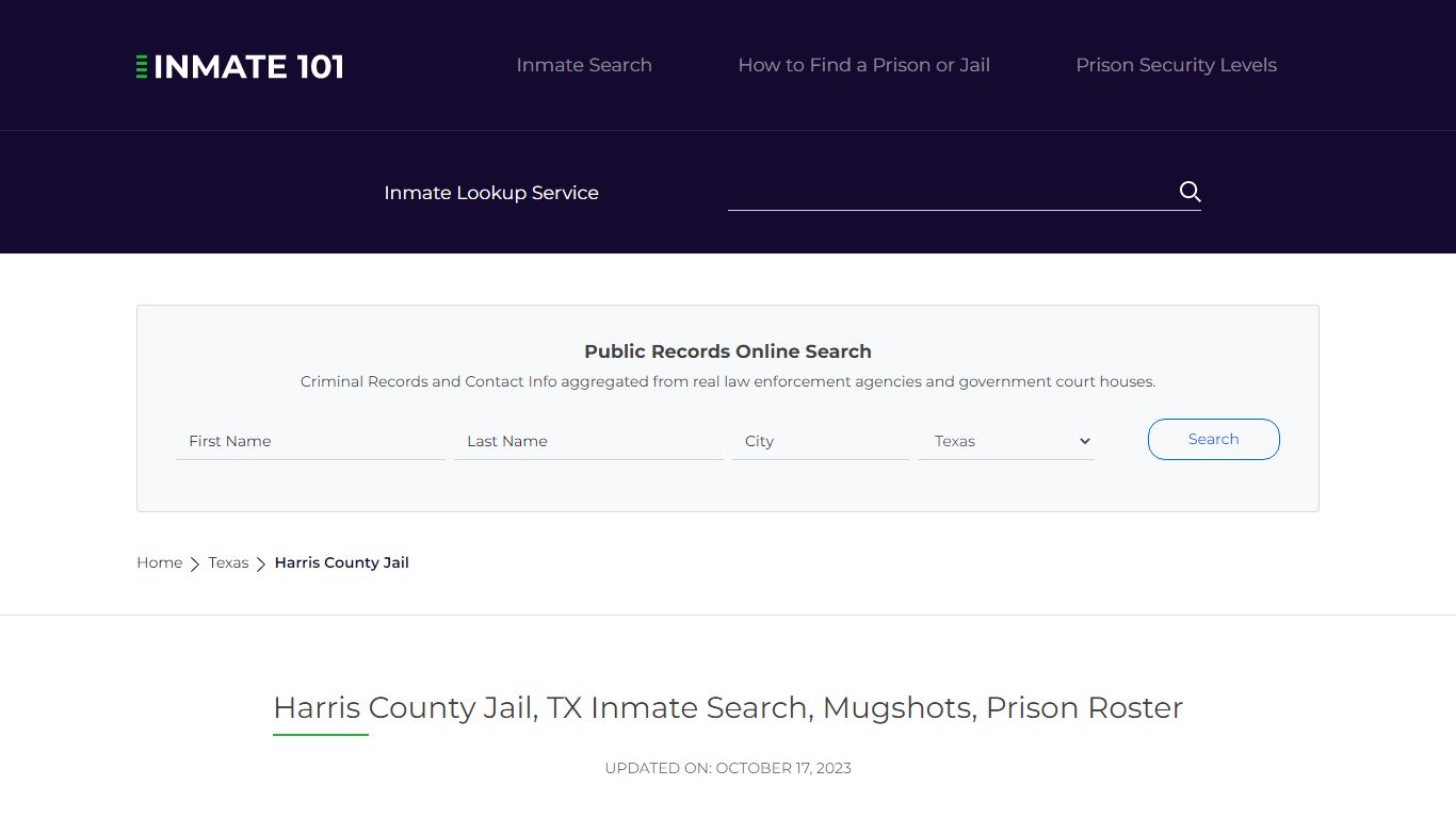 Harris County Jail, TX Inmate Search, Mugshots, Prison Roster
